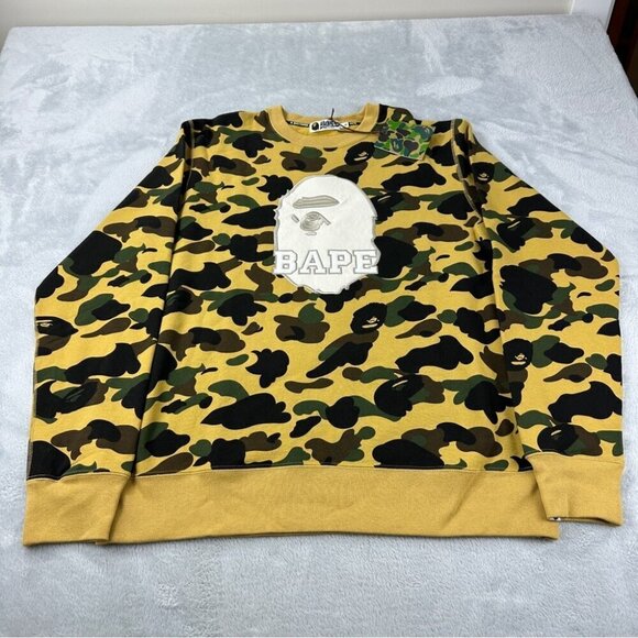 Bape A Bathing Ape Green Camo Crewneck XL - Picture 10 of 14